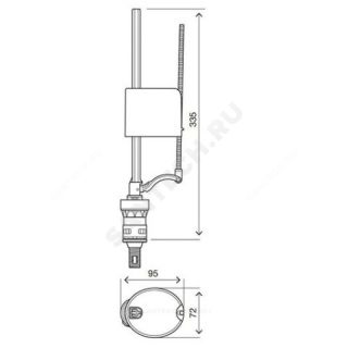 АРМАТУРА ДЛЯ БАЧКА НАЛИВНАЯ UNI BOTTOM НИЖНЕЕ ПОДКЛЮЧЕНИЕ 562162. OLI
